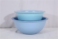 Pair Pyrex Powder Blue Nesting Bowls