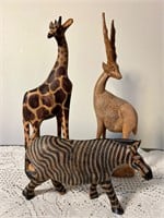 Hand Carved and Painted African Animals