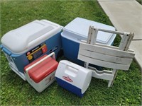 4 Coolers & Table
