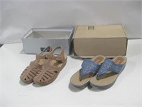 Two Pair Of Sandal Shoes Largest Sz 9.5 See Info