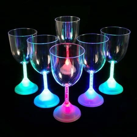 ART & ARTIFACT LED Light up White Wine Glasses Set
