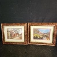 2 prints by Thelma Leaney Butler, matted & framed