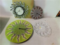 Three clocks & plastic tray
