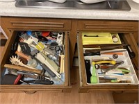 Two Kitchen Drawers of Kitchen Helpers Knives