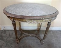 Gilt wood & marble top table, 19th century,