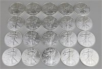 20 2021 1 Oz Fine Silver Eagle One Dollar Coins.