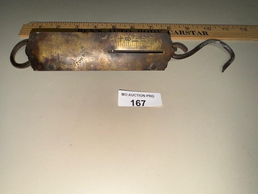 Ant. War. & Brim. 25lb  Balance Scale 1867