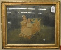 Framed Antique Photograph of 2 Children