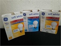 Three new GE 100 and 60 watt light bulbs