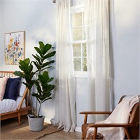 $5  84-in Linen Light Filtering Rod Pocket Curtain