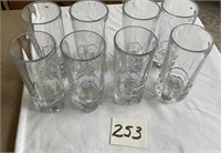 Set of eight heavy drinking glasses