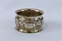 1909 Birmingham Sterling Silver Clover Napkin Ring