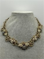 Fine Ann Taylor Napoleonic Bee Crystal Necklace