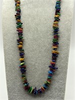 Sterling Silver Multi-Color Shell Necklace