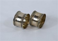Pair of Sterling Silver Napkin Rings