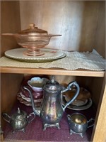 Silver plated Tea Set, Serving Dishes & Glassware
