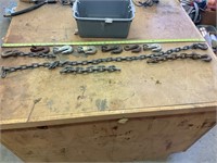 Chain pieces and assorted hooks