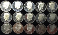 15- Kennedy Half Dollar Silver Proofs- SF Mint
