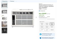 B7661  Whirlpool Window AC 8000 BTU White