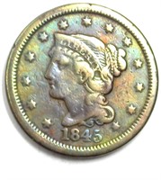 1845 Cent VF Colorful