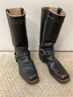 Men’s Leather Motorcycle Boots,Size 12D
