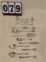 Silver plated serving utensils.
