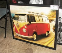 VW Bus Framed Under Glass Poster