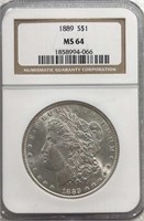 1889P Morgan Silver Dollar NGC MS64
