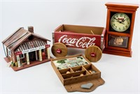Lot Coca-Cola Coke Wood Clock Wagon Birdhouse +