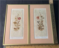 Two Framed  Flower Prints Artist Signed
