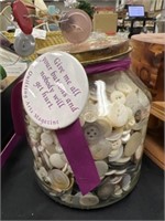 Glass Canister with Vintage Buttons
