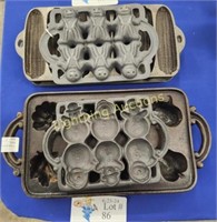 FIVE VINTAGE CAST IRON BAKING MOLDS