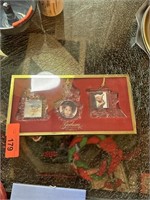 3PC GORHAM CRYSTAL FRAME ORNAMENTS