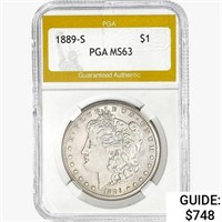 1889-S Morgan Silver Dollar PGA MS63