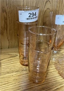 5 Pink Depression Glass - Glasses