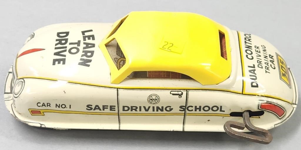 Marx Driving School Wind Up Tin Litho Car Toy