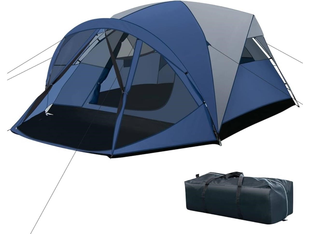 Msrp $180  6-Person Camping Dome Tent W/ Screen