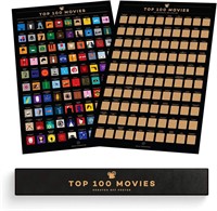 Top 100 Movies Scratch Off Poster 16.5" x 23.4"