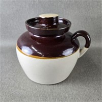 Glazed Stoneware Crock w/ Lid
