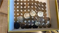 Franklin half dollar,1951, 1956 quarter, 1947 dime