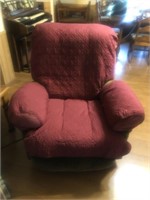 Brown electric recliner with cover AS IS