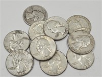 10- 1964 Silver Washington Quarter Coins