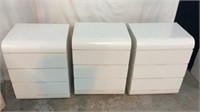 3 Small Modern Waterfall Style Dressers Y2A