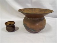 (2) Spittoons - Mini is Brass - Big is Copper
