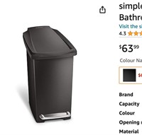 simplehuman 10 Liter / 2.6 Gallon Compact