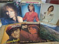 Box Full of Various Vinyl Records w/ Barbra