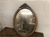 Oak Framed Oval Mirror