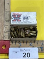 (25) Western 22 Rim Fire cartridges ammo bullets