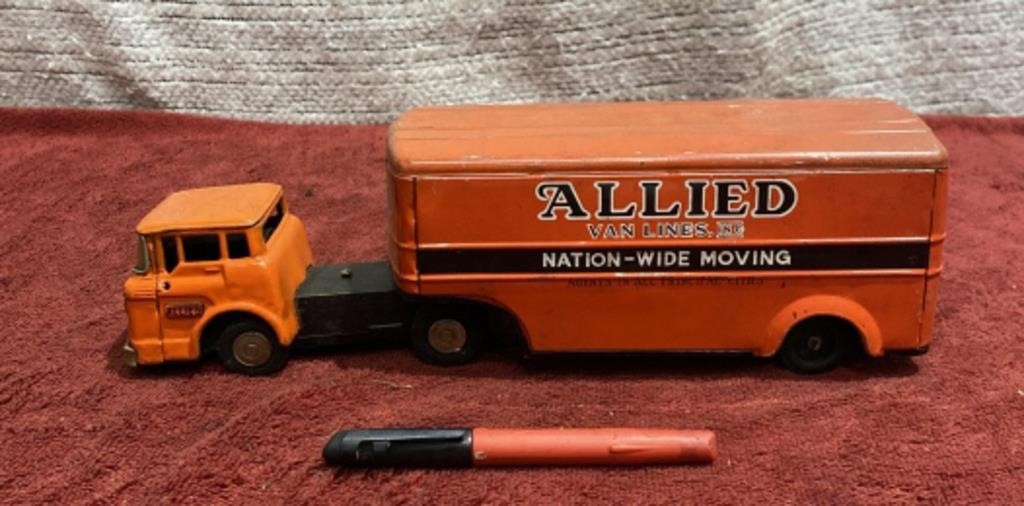 Vintage Tin Allied Moving Truck