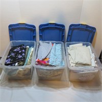 Quilting/Sewing Remnants- Multicolor - 3 totes